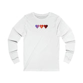 Polyamory Flag Hearts Long Sleeve Tee: Pride LGBTQ+ Gradient Design